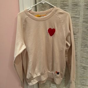 AVIATOR NATION limited edition (not sold anymore) crème heart sweatshirt